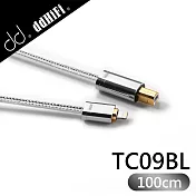 ddHiFi TC09BL Lightning(公)轉USB-B(公)純銀HiFi數據線(100cm)
