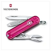 VICTORINOX 瑞士維氏 Classic Colors 系列 透色經典7用瑞士刀款 58mm（10款）0.6223.T 透桃紅色