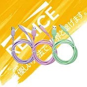 【REAICE】KYOHAYA USB-A to Type-C 日本同步馬卡龍色系親膚充電線(日本進口充電線)共5色 六入組 薄荷綠