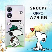 史努比/SNOOPY 正版授權 OPPO A78 5G 漸層彩繪空壓手機殼 郊遊