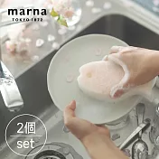 【日本Marna】日本製限定版小魚造型菜瓜布2入組(櫻花-共2組)(原廠總代理)