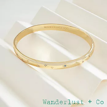 Wanderlust+Co 澳洲品牌 藍鑽星星手環 閃耀繁星金色手環 Midnight Hour