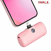 iWALK Pro 閃充數顯直插式4800mAh行動電源lightning頭 粉紅