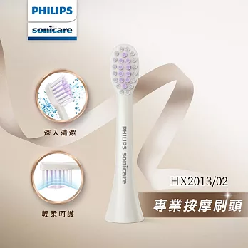 【Philips 飛利浦】輕柔系列專用-輕柔按摩刷頭三入組(HX2013/02)白