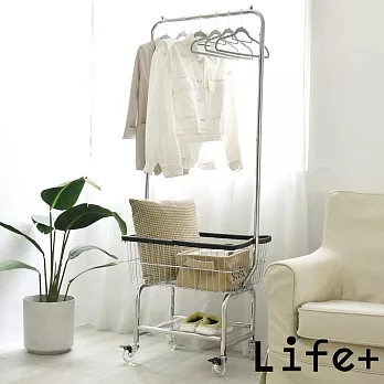 【Life+】北歐輕奢碳鋼多功能移動式落地衣帽架/掛衣架/收納衣櫃
