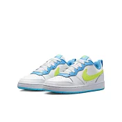 Nike COURT BOROUGH LOW 2 (GS) 中大童休閒鞋-白藍-BQ5448122 US4 白色