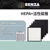 RENZA濾網 適用 Opure臻淨 Mini A1 迷你小阿肥機 1片HEPA濾網+4片活性碳濾網 濾網組合