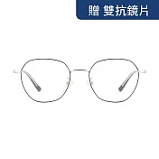 【配到好980元】韓版潮流流行款黑銀光學眼鏡 6149C4 黑銀