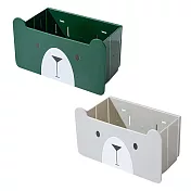 [Conalife] 無痕壁掛折疊小熊瀝水置物盒 （2入）-灰色+綠色