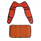 DR.AIR DIY多用途氣墊減震釋壓雙肩背帶墊(大)+DR.AIR 背包用氣墊護腰墊(大) 橘