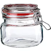 《Premier》扣式玻璃密封罐(紅500ml) | 保鮮罐 咖啡罐 收納罐 零食罐 儲物罐