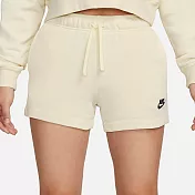 NIKE AS W NSW CLUB FLC MR SHORT 女休閒短褲-米白-DQ5803113 XL 白色