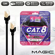 MAGIC Cat.8 40G S/FTP 26AWG極高速八類雙屏蔽乙太網路線-5M