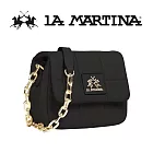 【LA MARTINA】限量2折 頂級金標雲朵皮革肩背包 LMBA01142T 全新專櫃展示品(黑色)