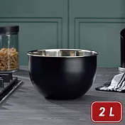 《KELA》Edda深型打蛋盆(黑2L) | 不鏽鋼攪拌盆 料理盆 洗滌盆 備料盆