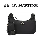【LA MARTINA】限量2折 頂級金標斜背包輕量流行款 LMBA01187T 全新專櫃展示品(黑色)