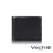 【VECHIO 維奇歐】台灣總代理 堅毅號 8卡中間翻零錢袋皮夾-黑色/VE048W034BK