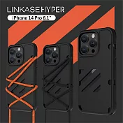 ABSOLUTE LINKASEHYPER iPhone 14 Pro 6.1吋 撞色雙用掛繩潮流矽膠保護殼 附掛繩x 2 ★炭黑
