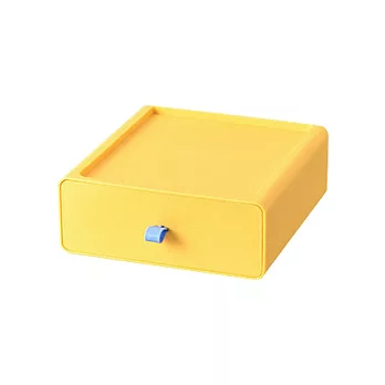 【E.dot】可疊加抽屜組合式桌面收納盒-4入組 黃色