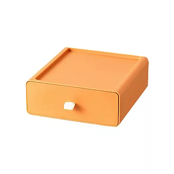 【E.dot】可疊加抽屜組合式桌面收納盒-4入組 橘色