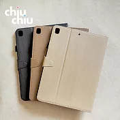 【CHIUCHIU】Apple iPad 10.9吋2022年版經典時尚木紋保護皮套 (酷黑色)