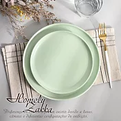 【Homely Zakka】莫蘭迪啞光釉陶瓷餐盤碗餐具_圓盤2款一組(3色任選) 莫蘭迪綠