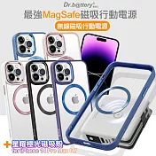 Dr.b@ttery電池王 MagSafe無線充電+自帶線行動電源-白色 搭 iPhone14 ProMax 6.7 星耀磁吸保護殼 奶茶白