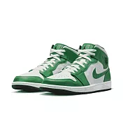 NIKE AIR JORDAN 1 MID 男籃球鞋-綠白-DQ8426301 US8 綠色