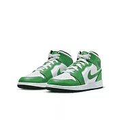 NIKE AIR JORDAN 1 MID (GS) 中大童籃球鞋-綠白-DQ8423301 US4 綠色