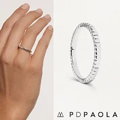 PD PAOLA 西班牙時尚潮牌 方格紋戒指 簡約銀色戒指 LEA S