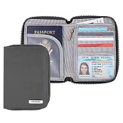 《TRAVELON》對開拉鍊護照包(煙灰) | RFID防盜 護照保護套 護照包 多功能收納包
