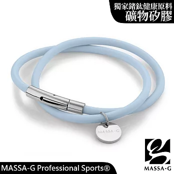 MASSA-G O1.f 鍺鈦能量雙圈手環-4MM 16 地中海藍