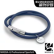 MASSA-G O1.f 鍺鈦能量雙圈手環-4MM 16 比利時黯藍