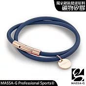 MASSA-G O1.f 鍺鈦能量雙圈手環-4MM 20 比利時黯藍