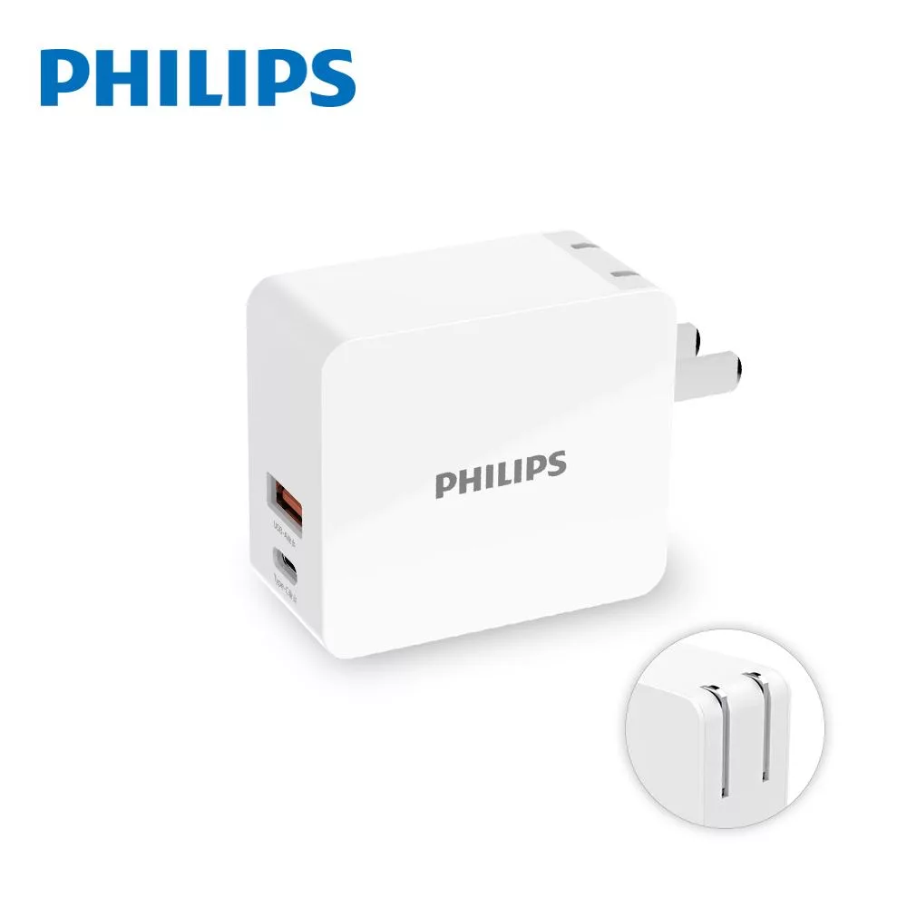 【PHILIPS 飛利浦】 USB-C 30W PD充電器 PD QC 快充 DLP5320C