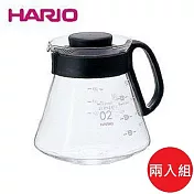 日本【HARIO】V60可微波耐熱咖啡壺 600ml 兩入組
