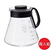 日本【HARIO】V60可微波耐熱咖啡壺 800ml 兩入組
