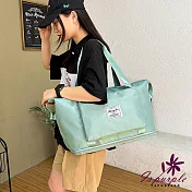 【iSPurple】韓風防水＊雙層行李箱杆手提肩背包/ 淺綠