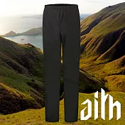 達新牌】AITH 全方位防水透氣機能輕量風雨褲(休閒旅遊/戶外登山/野外露營) L 黑灰