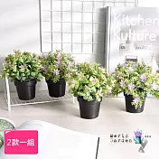 【Meric Garden】創意北歐小清新仿真迷你花草療癒小盆栽/桌面裝飾擺設_2款一組