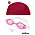 粉紅泳鏡+紅泳帽