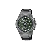CASIO卡西歐 EDIFICE EFV-640DC-3AV 八角運動計時鋼帶手錶 鍍膜款 綠色