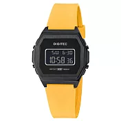 DIGITEC 數碼科技 DGS-7125T 休閒運動繽紛多色黑框電子錶 黃色