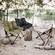 【AOTTO】免安裝戶外露營蓬鬆舒適折疊椅(露營椅 折疊椅 小川椅 折合椅 戶外椅) 米白色