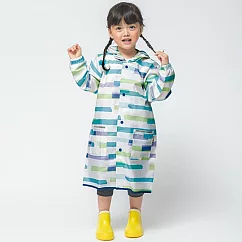 日本Wpc. 空氣感兒童雨衣/防水外套 附收納袋(120─140cm)L 湖藍橫紋