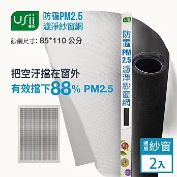 Usii 防霾PM2.5濾淨紗窗網(窗用)-85x110cm 2入