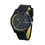 JAGA 捷卡 AQ1115 中性腕錶 三針街頭炫酷 穿搭流行手錶  黑黃-1115A