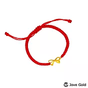 JoveGold漾金飾 簡單生活黃金編織繩手鍊-紅色
