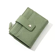 【L.Elegant】韓版多卡位時尚綉線兩折 短夾 零錢包B805(共4色) 綠色
