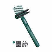 【E.dot】二合一梳子清潔刷 墨綠